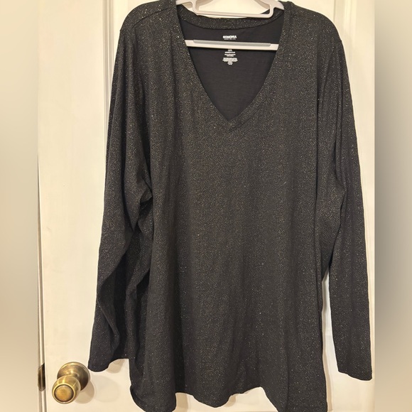 Sonoma Glitter tshirt 3X EUC long sleeve glitter - Picture 3 of 7